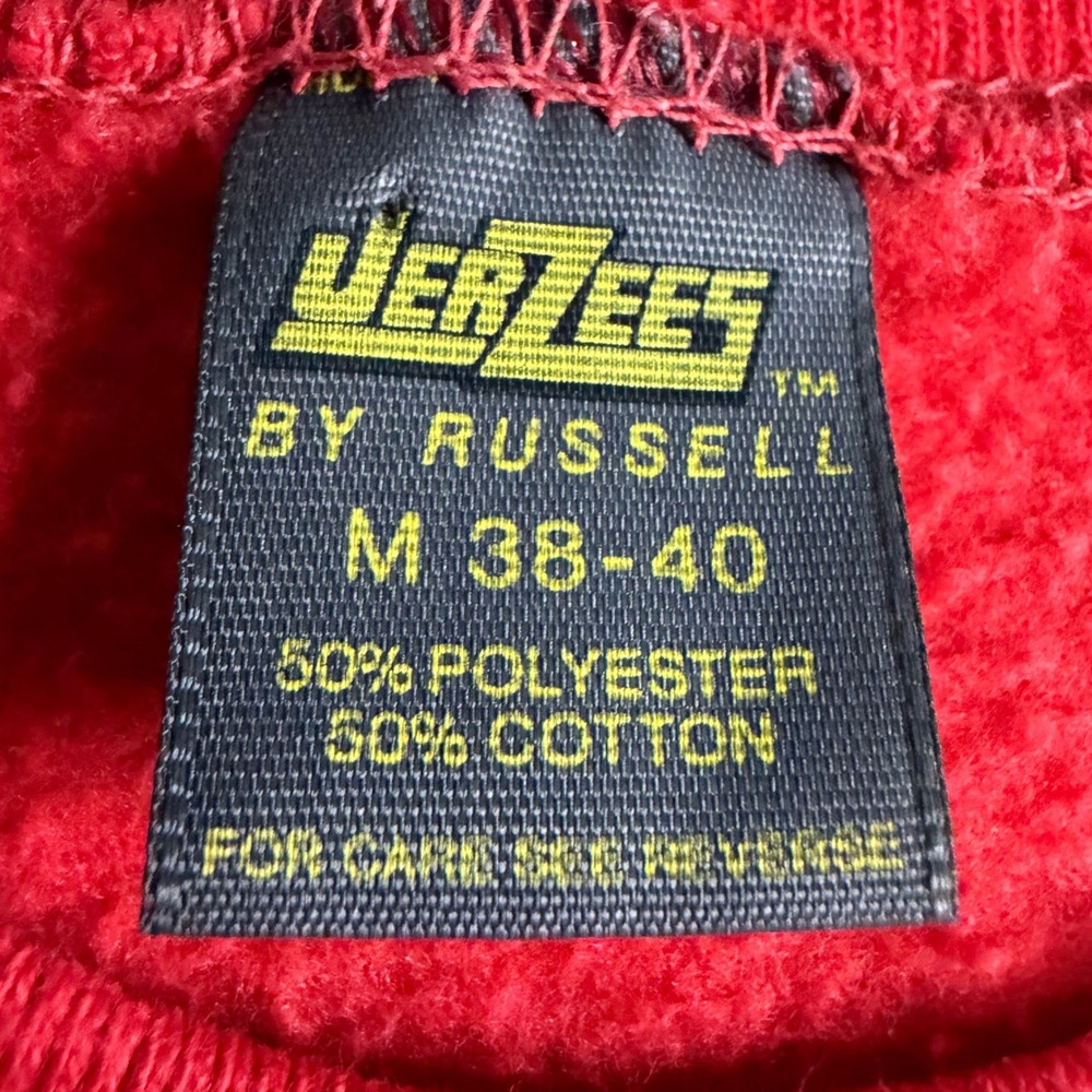 Jerzees by Russell Sweatshirt Mens M Red Baaah‎ Humbug Christmas Scrooge 70s 80s